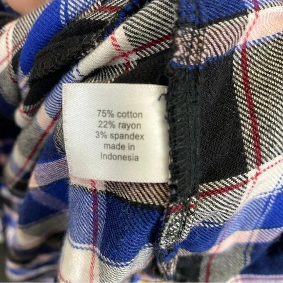 Lane Bryant Blue Plaid Pullover Flannel Size 22/24 - Picture 5 of 6